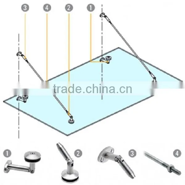 304 316 Stainless Steel Glass Canopy Awning Fittings Door Canopy China photo-2