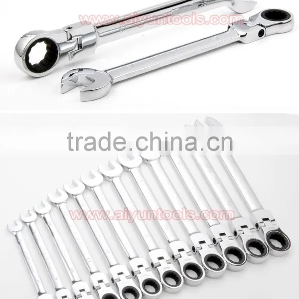 FLEXIBLE HEAD Ratchet Wrench Set Combination Spanner Kit Open Ended and Ratchet Ring Great Double Ended Combi Spanners photo-2