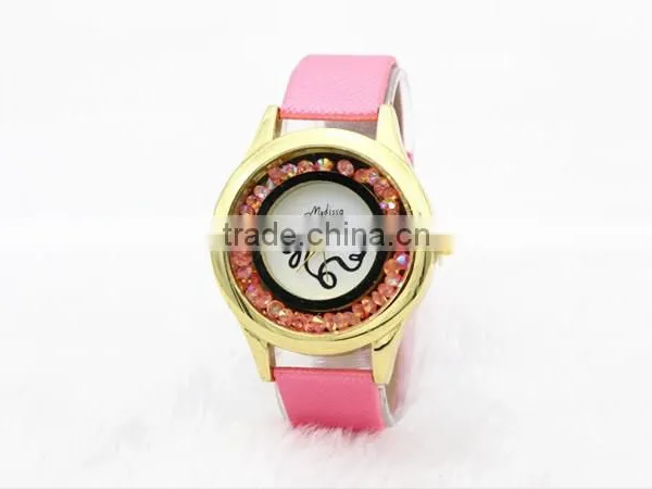 2017 Round Dial Vogue Women's Sexy Quartz Watch With Crystal Diamond photo-4