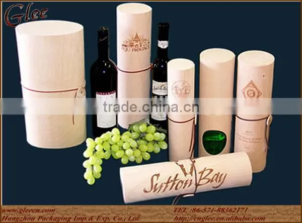 Wooden Wine Bottle Packaging Box Round Gift Packaging Box photo-2