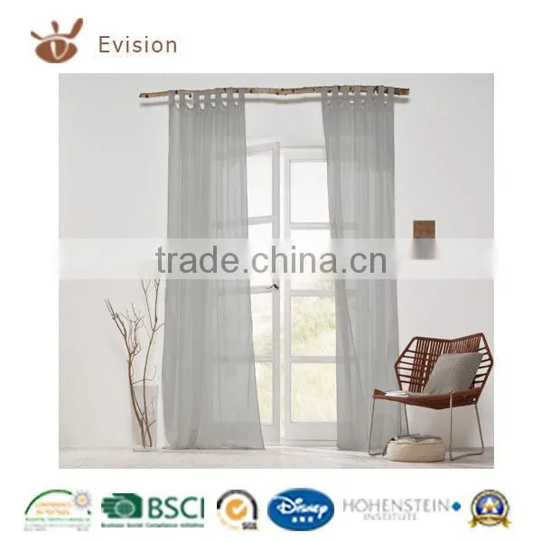 Solid Linen Optic Curtain Fabrics,tape Curtains,window Curtain With Loops photo-2