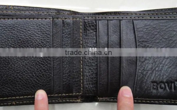 Fashion Golden Supplier Men Genuine Leather Black Luxury Wallet photo-4