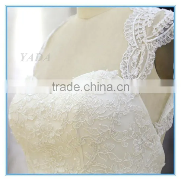 Latest Elegant V-neck Backless Lace Embroidery Mullet Wedding Dress Bridal photo-6