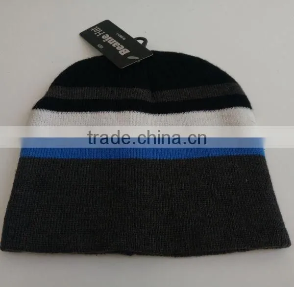 Irregular Stripe Warm Acrylic Knitted Hat photo-4