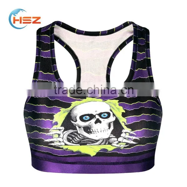 HSZ-018 Sexy Yoga Capri Legging , Nylon Spandex Ladies Yoga Pants With Pocket , Fitness Colorful Yoga Bra Sport Wear photo-2