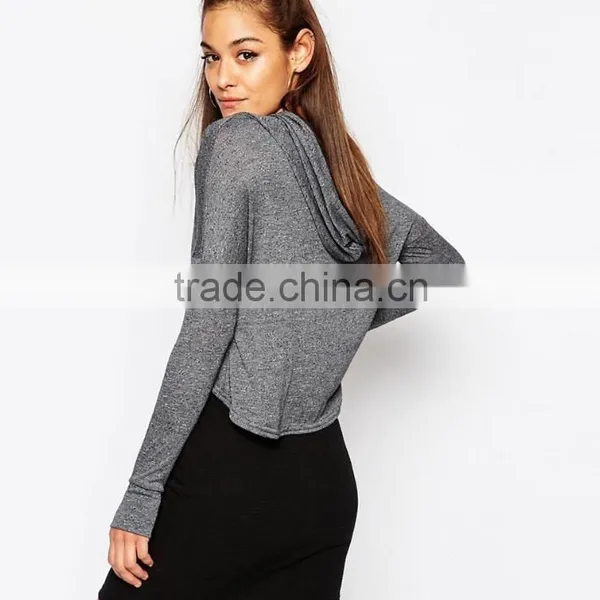 China Promotional Supreme Quality Custom Cropped Top Hoodie With Glove photo-2