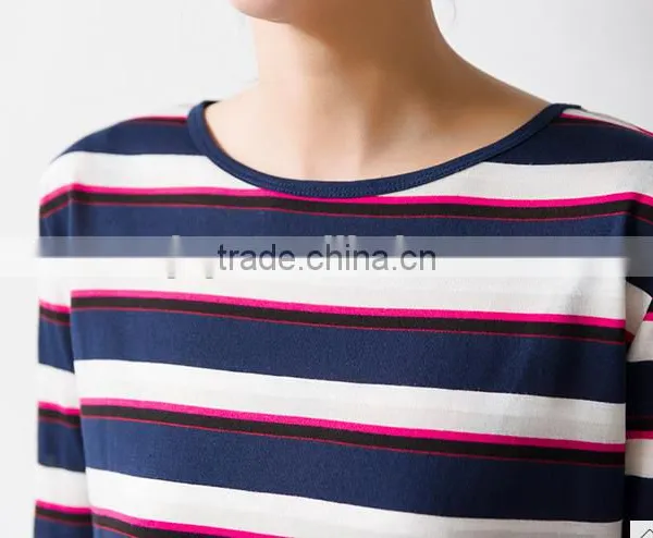 2016 New Fashion All Match Loose Half Sleeve Striped T-shirts for Ladies photo-5