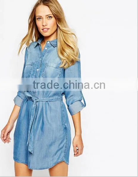 EY0327A 2015 New Style Women Single-breasted Skinny Jeans Dress Belt photo-2