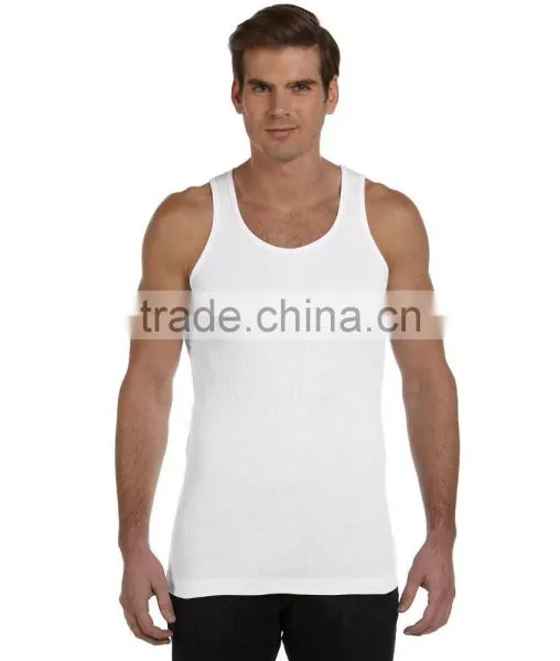 Bella+Canvas Men's 2x1 Rib Tank Top - 100% Combed and Ring-spun Cotton and Has Self-fabric Binding Around Neckline and Armholes photo-3