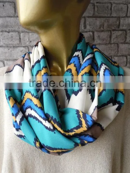 Chevron Infinity Scarf / Neckwarmer, Scarf Infinity, Loop Circle Scarf, Cowl Scarf,fashion Scarf photo-2