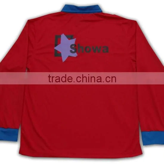 Wholesale Contrast Color Long Sleeve Polo photo-5