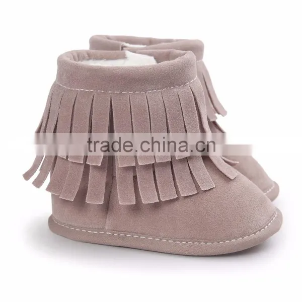 Fringed Suede Fabric Baby Warm Boots photo-6