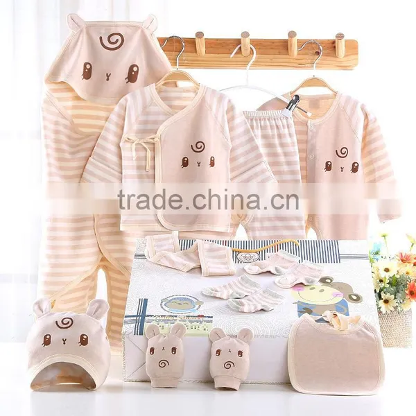 Wholesale 100% Organic Cotton 13 Pieces Sets of Baby Clothing Sets Gift Box for Newborn Girls Boys photo-2