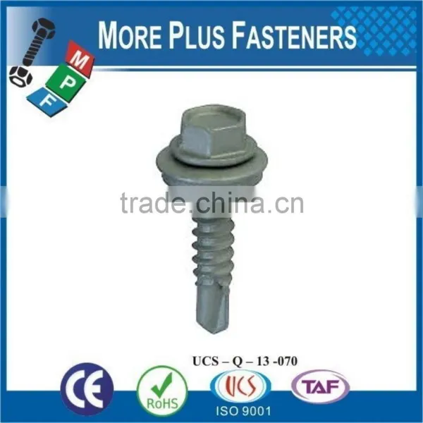 Made in Taiwan Hex Washer Head Drill Point Blue Zinc Coated Colored Roofing Self Tapping Screw photo-4