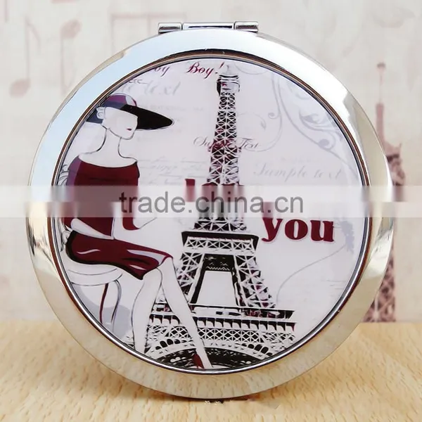 Women Lady Portable Foldable Pocket Metal Makeup Compact Pocket Makeup Magnifying Mirror photo-5