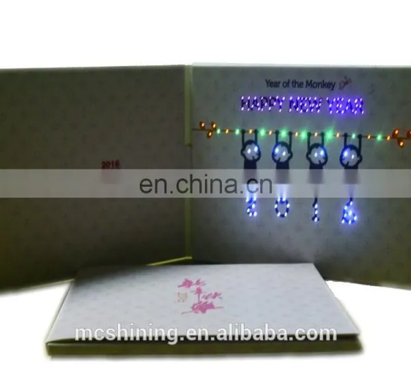 Handmade New Year Popular Small Size Led Greeting Cards photo-3