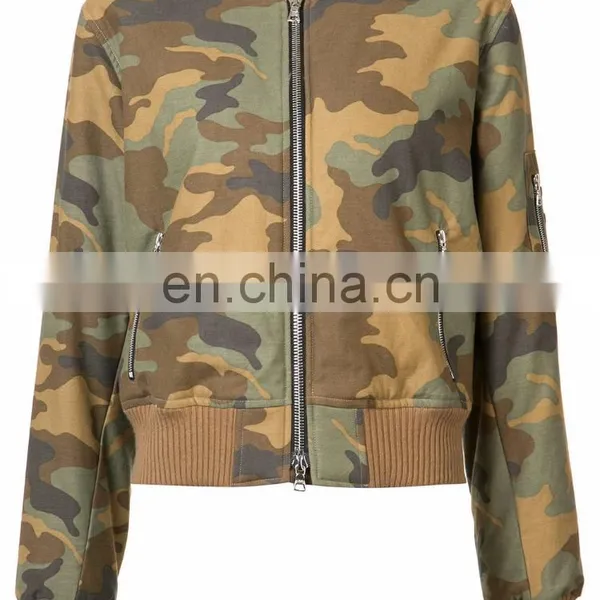 Women's Arm With Pockets Camouflage Bomber Jacket photo-2