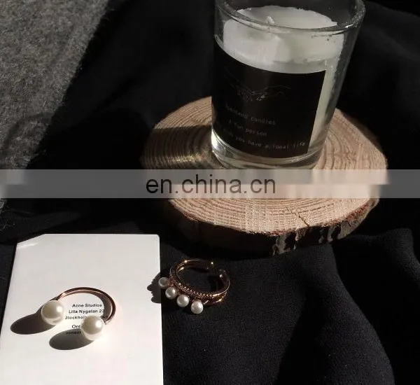 2PCS/Set Contracted Design Beautiful and Elegant Pearl Zircon Women's Pearl Finger Ring photo-2