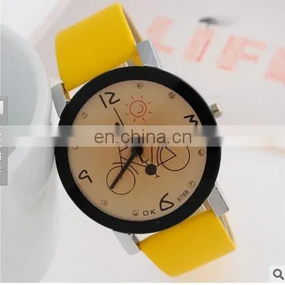 2017 New Women Wristwatch Fashion Casual Watches Cute Cartoon Bike Genuine Leather Watches Women Quartz Watch photo-4