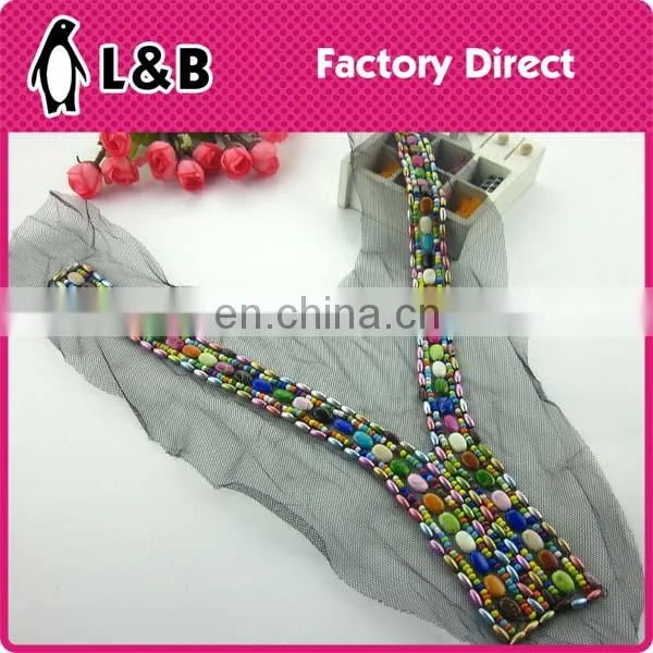 High Quality Hand Made Beaded Fashion V-neck Collar Patterns photo-6
