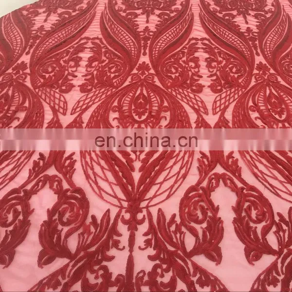 TC227A New Red Sequin Fabric Moroccan Home Sense Tablecloth for Restaurant photo-3