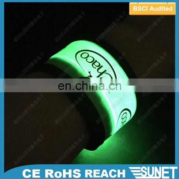 2017 Eco-friendly Multi-colored LED Armband Flashing LED Slap Bracelet Glow Hand Band photo-4