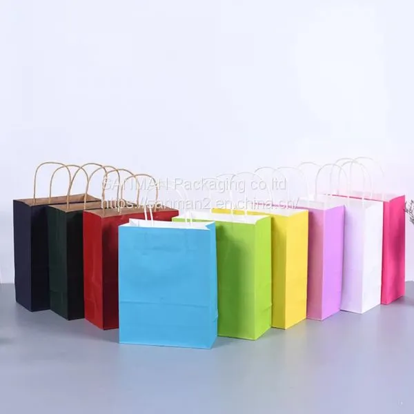 Craft Paper Print New Design Gift Bag With Handle photo-2