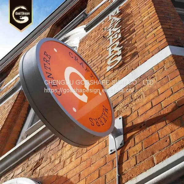 Outdoor LED Sign Round Printed Sign Acrylic Advertising Light Box photo-4