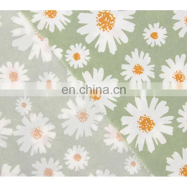 2020 HOT Soft Small Daisy Fabric 100D Four Side Elastic Digital Printed Fabric Chrysanthemum Top Women's Dress Fabric photo-3