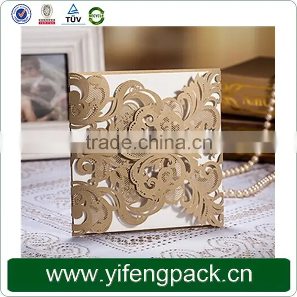 2015 Latest Wedding Card Design,handmade Gold Wedding Invitation Card photo-6