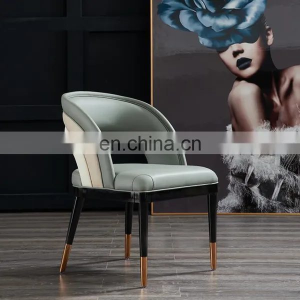 Nordic Leather Solid Wood Modern Dining Chair For Restaurant photo-2