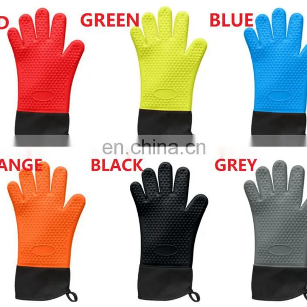 Household Barbecue Multifunctional Kitchen Microwave Oven Silicone Rubber Baking BBQ Mitt Oven Gloves photo-4