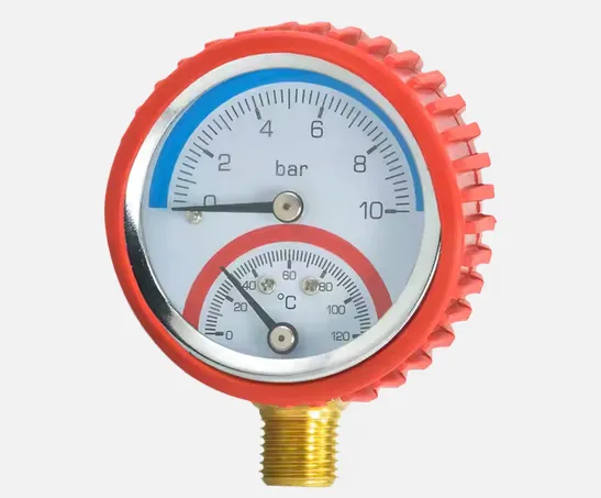 Bottom Connection 0-16 Bar 120 Degrees Celsius Temperature and Pressure Test Gauge photo-4