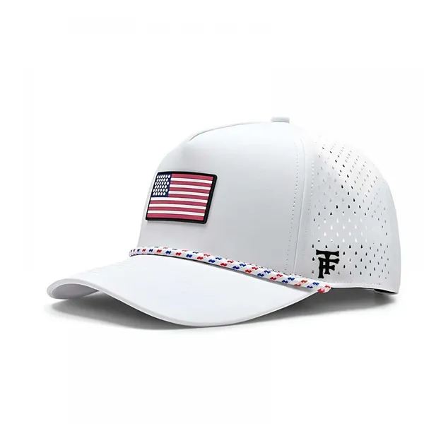 Оптовые гольф-шляпки с индивидуальным логотипом, персонализированным дизайном и вышивкой на веревке. Гольф-шляпки из пяти панелей, водонепроницаемые, с быстрым высыханием.