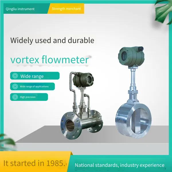 Factory Direct Sales of Intelligent High-precision Steam Vortex Flowmeter for Air and Gas. Qingliu Lugb - 200 Integrated Vortex Flowmeter, Flange Connection, Intelligent Digital Display and Remote Transmission Type
