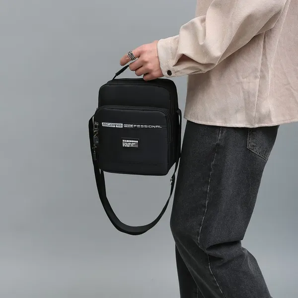 New Single-Shoulder Crossbody Men's Waterproof Business Casual Multifunctional Large-Capacity Light Luxury Versatile Vertical Style Men's Bag
