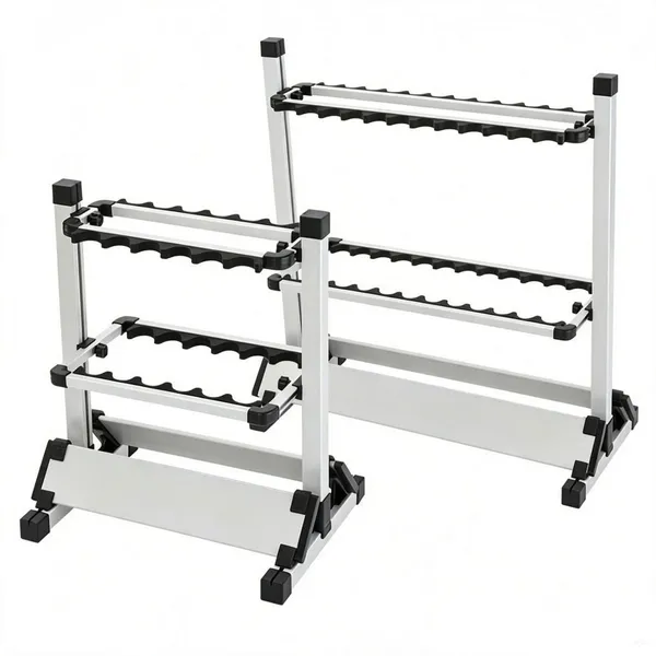 12/24 Grid Aluminium Fishing Rod Holder Fishing Pole Storage Rack Modular Aluminum Profile Fishing Rod Organizer photo-4