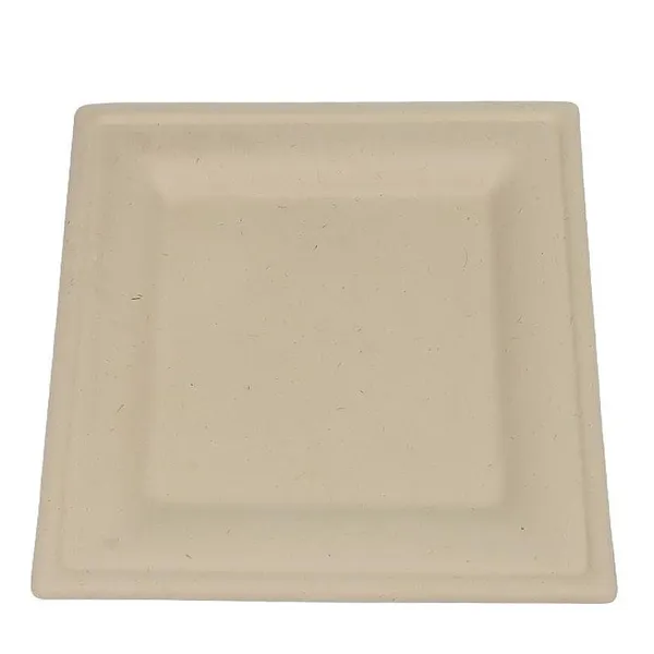Sugarcane Pulp Square Cake Board 10cm x 10cm Shallow Recessed Tray Molded Under 1500T Pressing Force photo-3