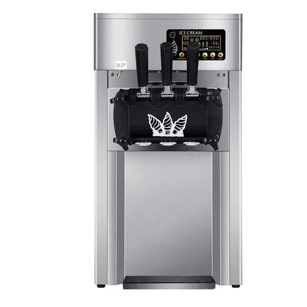 Mo-Qdmech Three Flavor Soft Serve Machine SC004 Two Flavors Plus One Twist Hardness Adjustable LED Display 1200W