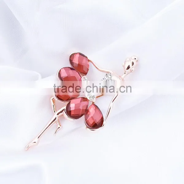 2016 Top Sale Lovely Beautiful Dancer Girls Alloy Crystal Brooch Fashion Ladies Jewelry Quality Choice photo-2