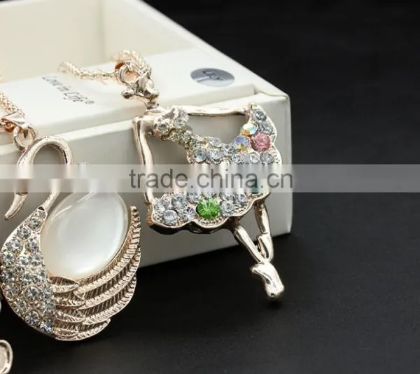Fashion Rhinestone Long Clothing Accessories Women's Opal Pendants Joker Personality Sweater Chain Necklace photo-6