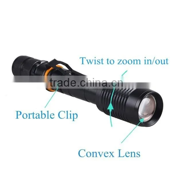 2000lm Aluminum XM-L Zoomable Long Range Tactical Torch photo-4