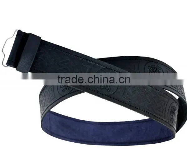 Rampart Lion Embossed Kilt Belt Made Of Fine Quality Chrome Leather