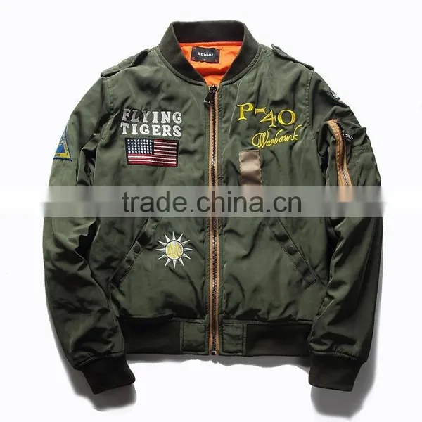 2016 Fashion Large Size Srping MA1 Air Force Pilot Coat Bomber Jacket With Retro Embroidery photo-5