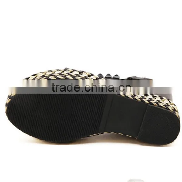 Rivets Grassroots Wedges Safety High Heel Women Summer Shoes photo-5