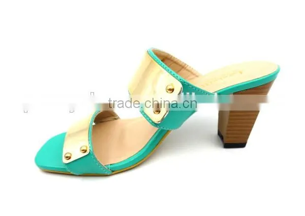 New Fashion Hot Sell Green With Gold Office Slipper photo-3