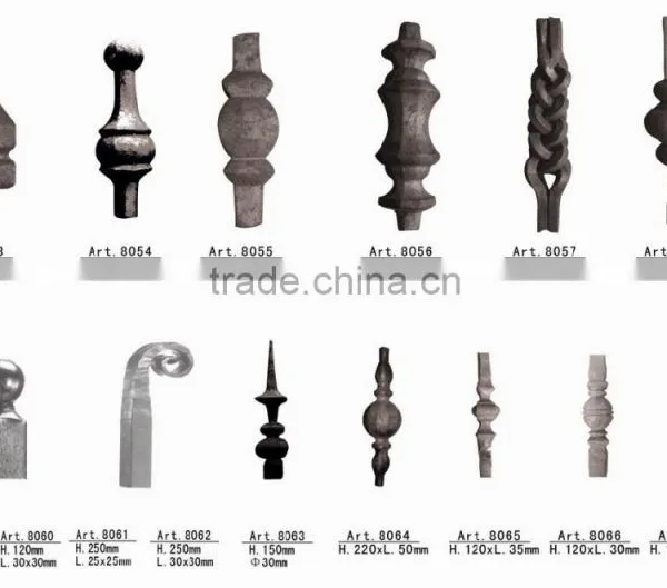 Forged/Cast Hand Forged Wrought Iron Parts, Wrought Iron Metal Ornaments For Gates/Fences/Stairs/Railings Art.8053-8067