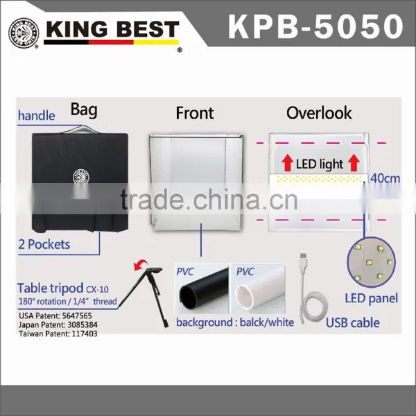 KINGBEST 50x50cm Adjustable Light Distance Light Weight Portable Lighting Photo LED Studio Shooting Tent Photo Studio Light Kit photo-3
