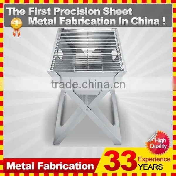Outdoor Camping Small Flat Stainless Steel Charcoal BBQ Grills photo-5