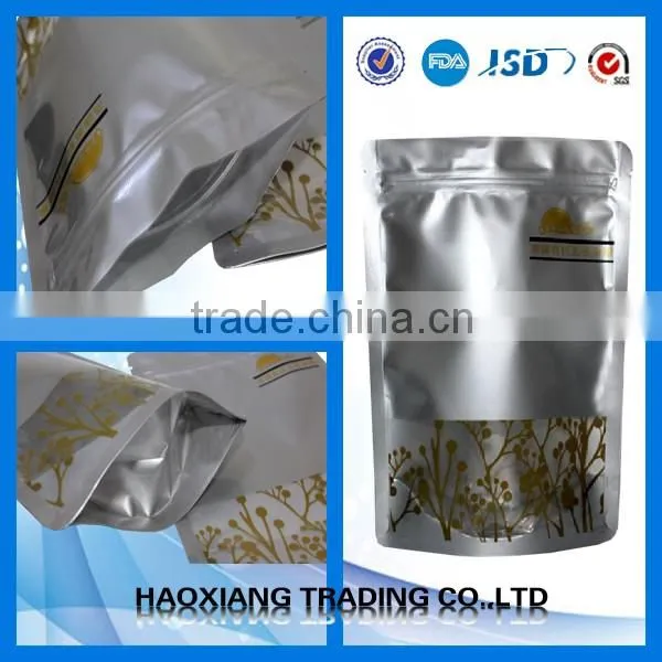 Custom Ziplock Plastic Bag Clear Window Bottom Gusset Stand up Zipper Bag photo-2